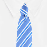 Kovove The Blue Ocean Striped Sky Blue Necktie For Men