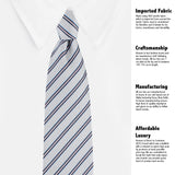 Kovove The Striped Delight Grey Necktie For Men