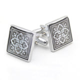 Kavove The Antiquity Black & Silver Cufflink For Men