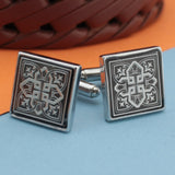 Kavove The Antiquity Black & Silver Cufflink For Men