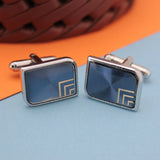 Kavove The Jade Stallion Blue & Silver Cufflink For Men