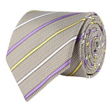Kovove The Delightful Striped Grey Necktie For Men