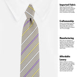 Kovove The Delightful Striped Grey Necktie For Men