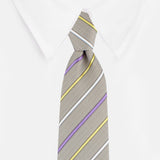 Kovove The Delightful Striped Grey Necktie For Men