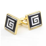 Kavove The Maze Battle Black & Golden Cufflink For Men