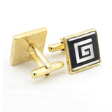 Kavove The Maze Battle Black & Golden Cufflink For Men