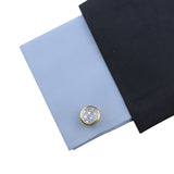 Kavove The Colour Harmony Silver & Golden Cufflink For Men