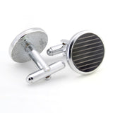 Kavove The Line Cellar Black & Silver Cufflink For Men