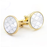 Kavove The Glass Link Silver & Golden Cufflink For Men