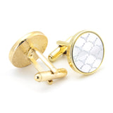 Kavove The Glass Link Silver & Golden Cufflink For Men