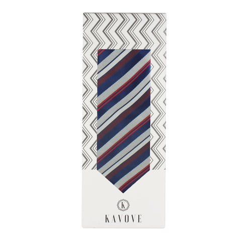 Kovove The Classy Striped Blue Necktie