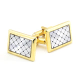 Kavove The Check Tech Silver & Golden Cufflink For Men