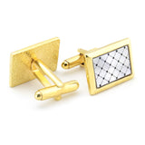 Kavove The Check Tech Silver & Golden Cufflink For Men