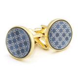 Kavove The Chain Quest Blue & Golden Cufflink For Men