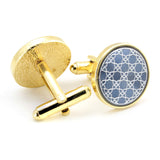 Kavove The Chain Quest Blue & Golden Cufflink For Men