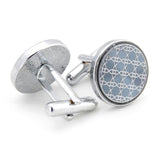 Kavove The Chain Quest Blue & Silver Cufflink For Men
