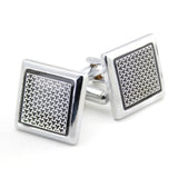 Kavove The Enchanting Black & Silver Cufflink For Men