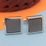 Kavove The Enchanting Black & Silver Cufflink For Men