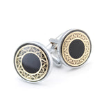 Kavove The Royal Delicacy Back & Silver Cufflink For Men