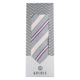 Kovove The Striped Desire Grey Necktie For Men