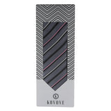 Kovove The Striped Spellbound Grey Necktie For Men