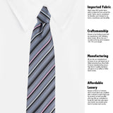 Kovove The Striped Spellbound Grey Necktie For Men