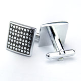 Kavove The Geometry Divine Black & Silver Cufflink For Men