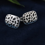 Kavove The Wild Strike Black & Silver Cufflink For Men