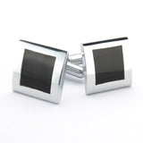 Kavove The Classic Road Black & Silver Cufflink For Men