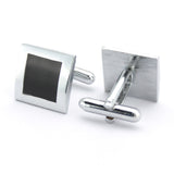 Kavove The Classic Road Black & Silver Cufflink For Men