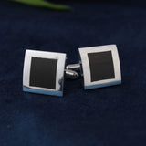 Kavove The Classic Road Black & Silver Cufflink For Men