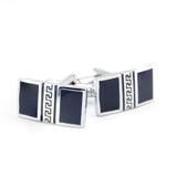 Kavove The Enigma Blue & Silver Cufflink For Men