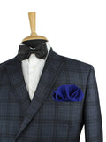 Kavove The Midnight Solid Blue Pocket Square
