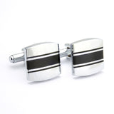 Kavove The Classic Den Black & Silver Cufflink For Men