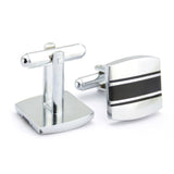 Kavove The Classic Den Black & Silver Cufflink For Men