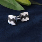 Kavove The Classic Den Black & Silver Cufflink For Men