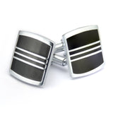 Kavove The Spotlight Black & Silver Cufflink For Men