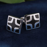 Kavove The Midnight Delight Black & Silver Cufflink For Men