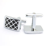 Kavove The Checkered Crusade Black & Silver Cufflink For Men