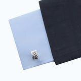 Kavove The Checkered Crusade Black & Silver Cufflink For Men