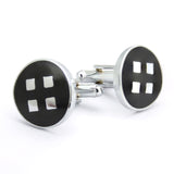 Kavove The Hex Retreat Black & Silver Cufflink For Men