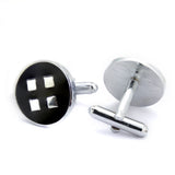 Kavove The Hex Retreat Black & Silver Cufflink For Men