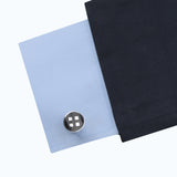 Kavove The Hex Retreat Black & Silver Cufflink For Men