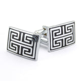 Kavove The Maze Walker Black & Silver Cufflink For Men