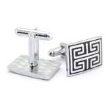 Kavove The Maze Walker Black & Silver Cufflink For Men