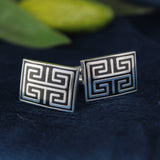 Kavove The Maze Walker Black & Silver Cufflink For Men