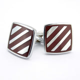 Kavove The Divine Stallion Maroon & Silver Cufflink For Men