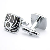 Kavove The Eye Glam Black & Silver Cufflink For Men