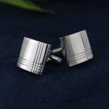 Kavove The Checkered Crusader Silver Cufflink For Men