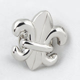 Peluche Silver Orchid Cufflink and Lapel Pin Set